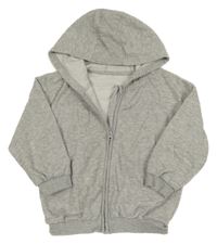 Šedá melírovaná propínací mikina s kapucí George