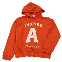 Červená mikina s nápisem a kapucí H&M