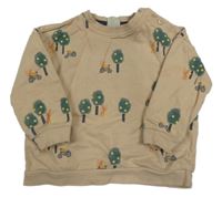 Béžová oversize mikina se stromy John Lewis