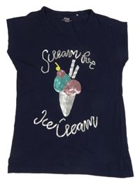 Tmavomodré tričko se zmrzlinou Yigga