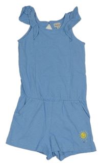 Modrý bavlněný kraťasový overal se sluníčkem Impidimpi