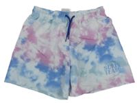 Bílo-růžovo-modré batikované plážové kraťasy H&M