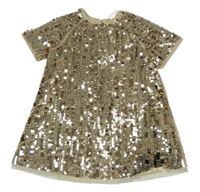 Zlatá síťovaná flitrová halenka H&M