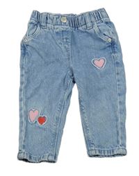 Světlemodré mom rifle se srdíčky DopoDopo 