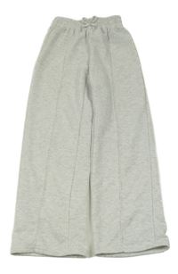 Šedé melírované teplákové culottes kalhoty s puky Shein