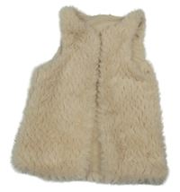 Pudrová kožešinová podšitá vesta Little kids