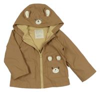 Béžová nepromokavá jarní bunda s kapucí Tu