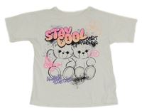 Bílé tričko s medvídky C&A