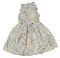 Bílo-béžovo-šedé vzorované šaty s Elsou Disney