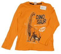 Nové - Oranžové triko s dinosaurem Pepco