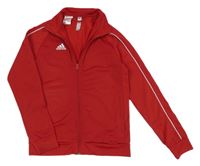 Červená sportovní propínací funkční mikina Adidas 