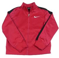Malinovo-černá propínací sportovní mikina s logem Nike