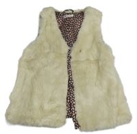 Smetanová kožešinová podšitá vesta H&M