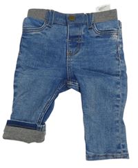 Modré teplákové podšité rifle s úpletovým pasem H&M