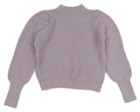 Světlefialový žebrovaný svetrový oversize rolák se třpytkami St. Bernard