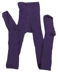 Purpurové žebrované punčocháče