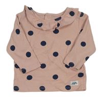 Pudrové puntíkaté triko s volánkem M&S