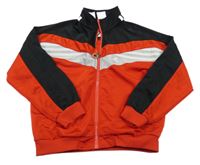 Červeno-světlešedo-černá propínací mikina Adidas