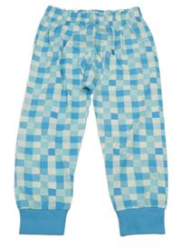 Modro-bílé kostkované pyžamové kalhoty 