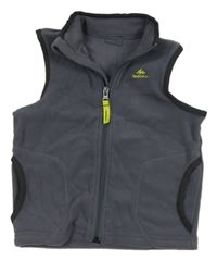 Tmavošedá fleecová funkční vesta s logem Quechua