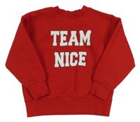 Červená teplá mikina s nápisy Matalan