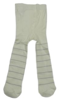 Bílo-šedo/stříbrné pruhované punčocháče John Lewis