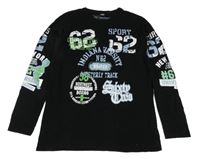 Černé triko s nápisy a čísly bpc