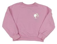 Růžová crop mikina s Barbie a nápisy George