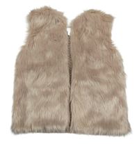 Pudrová pletená vesta/cardigan s kožešinou PRIMARK
