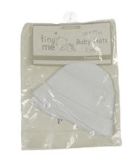 Nové - 2x - Bílá čepice NURSERY TIME