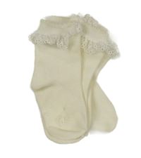 Nové - 2x - Smetanové ponožky s krajkovým volánkem