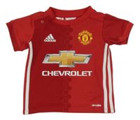 Červeno-bílý funkční fotbalový dres Manchester United Adidas