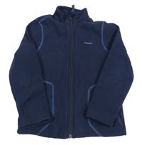 Tmavomodrá fleecová funkční propínací mikina s logem Quechua