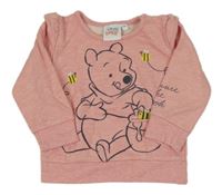 Růžová melírovaná mikina s Pú a volánky Disney