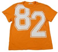 Oranžové tričko s číslem SHEIN