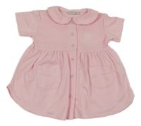 Světlerůžové žebrované propínací šaty s králíčkem a límečkem Billie Ray