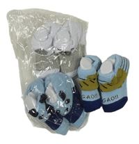 Nové - 3x - Ponožky s čumáčkem - 2x - Modro/tmavomodré, 1x - bílo/šedé vel. 16-18