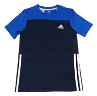 Tmavomodro-safírové funkční sportovní tričko Adidas