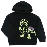 Černá mikina s dinosaurem a kapucí zn. Primark