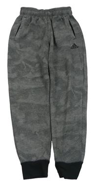 Šedé melírované army tepláky s logem Adidas
