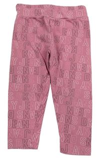 Starorůžové legíny s nápisy DKNY