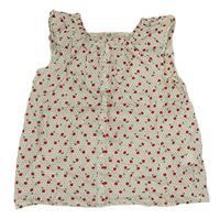 Smetanová puntíkatá halenka s třešněmi H&M