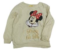 Krémová melírovaná mikina s Minnie Disney