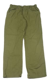 Khaki plátěné jogger kalhoty John Baner