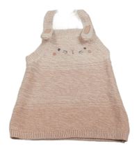 Růžové melírované ombré pletené laclové šaty s králíkem F&F