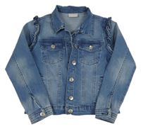 Modrá riflová bunda s volánky Matalan