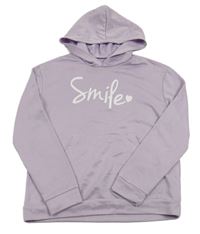 Lila mikina s nápisem se srdcem a kapucí Shein