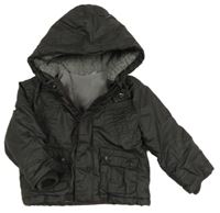 Antracitová šusťáková zateplená bunda s kapucí Cherokee