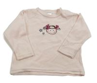 Světlerůžové sametové triko s dívkou Impidimpi