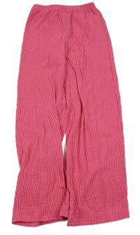 Tmavorůžové vzorované teplákové kalhoty Shein